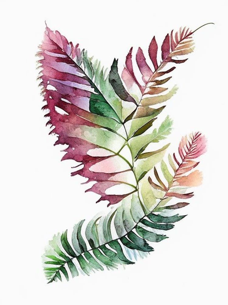 Ribbon Fern Watercolour