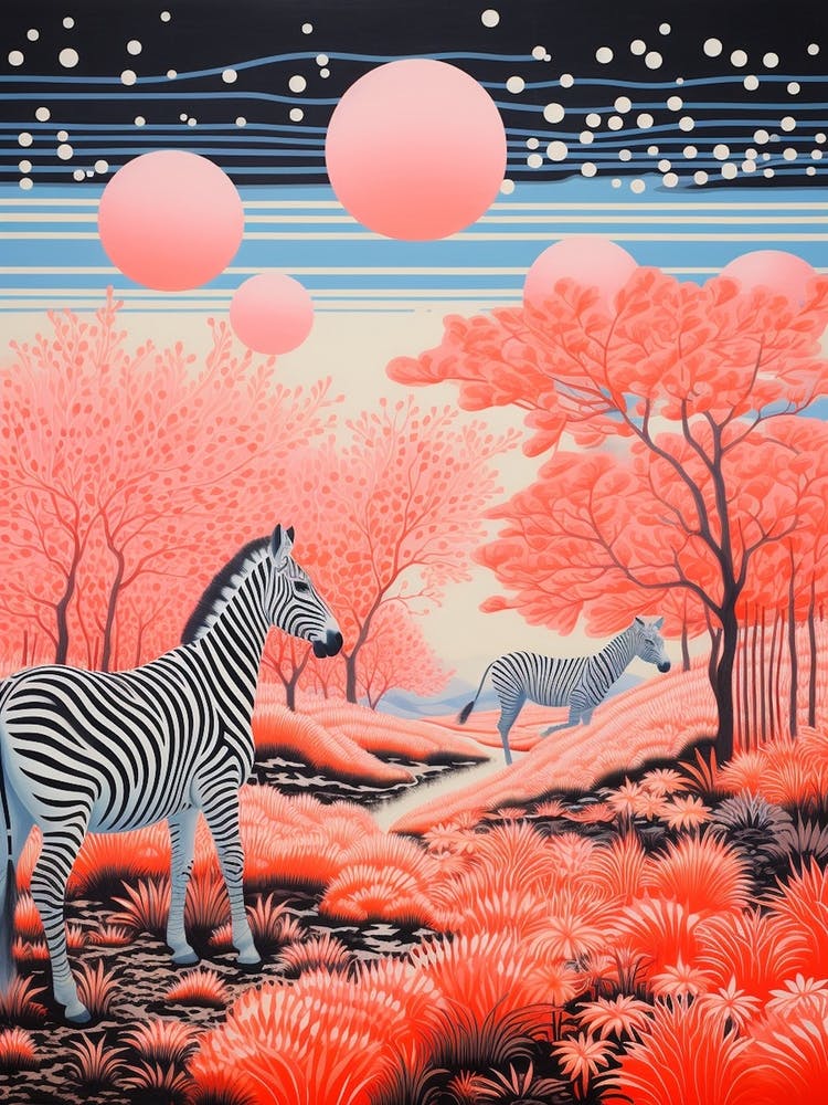Zebra In The Wild Pink 4