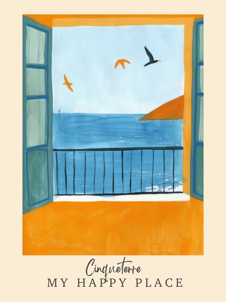 My Happy Place Cinqueterre 2 Travel Poster