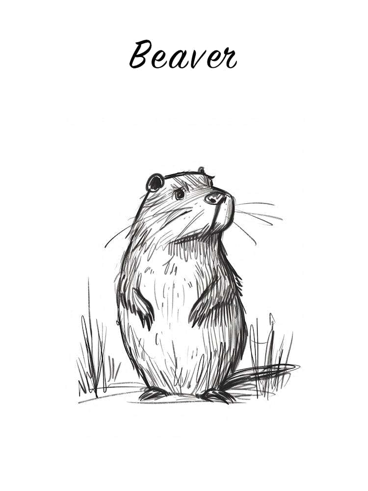 B&W Beaver 2 Poster