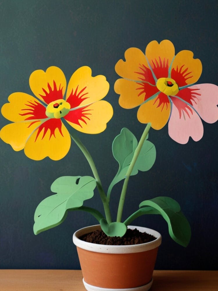 Two Flowers In A Pot