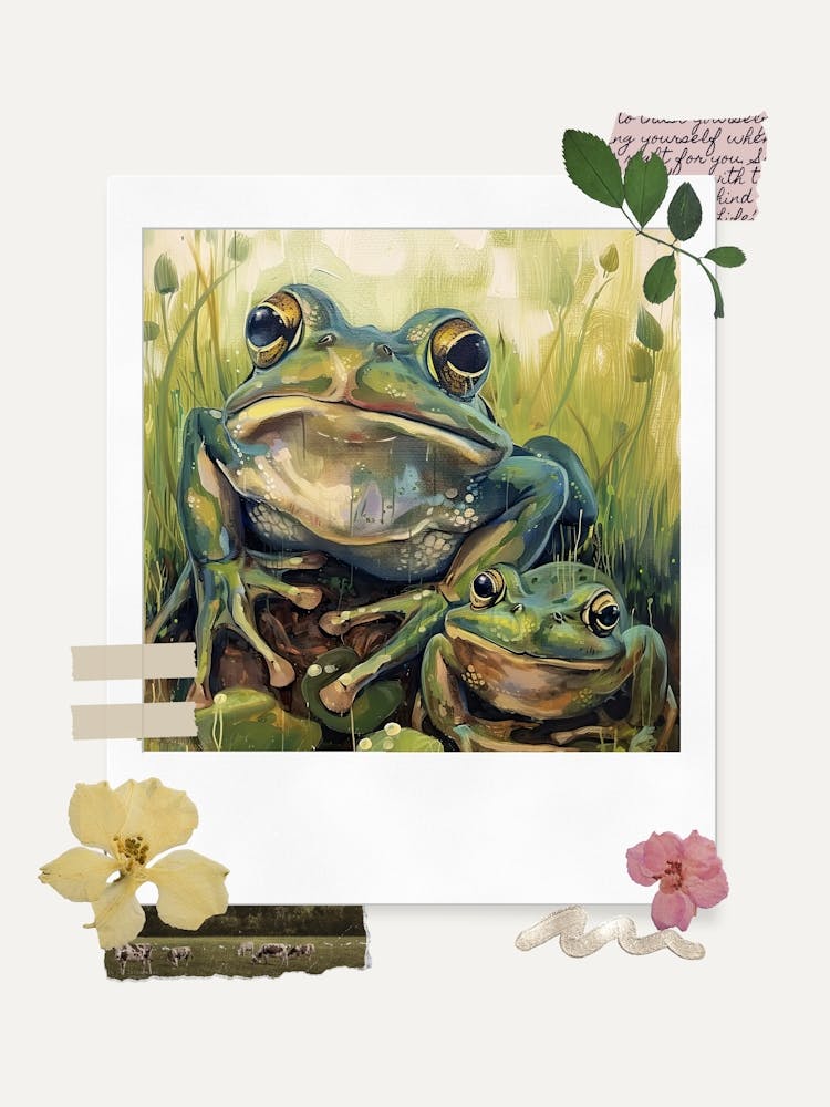 Scrapbook Frogs Fairycore Painting 4