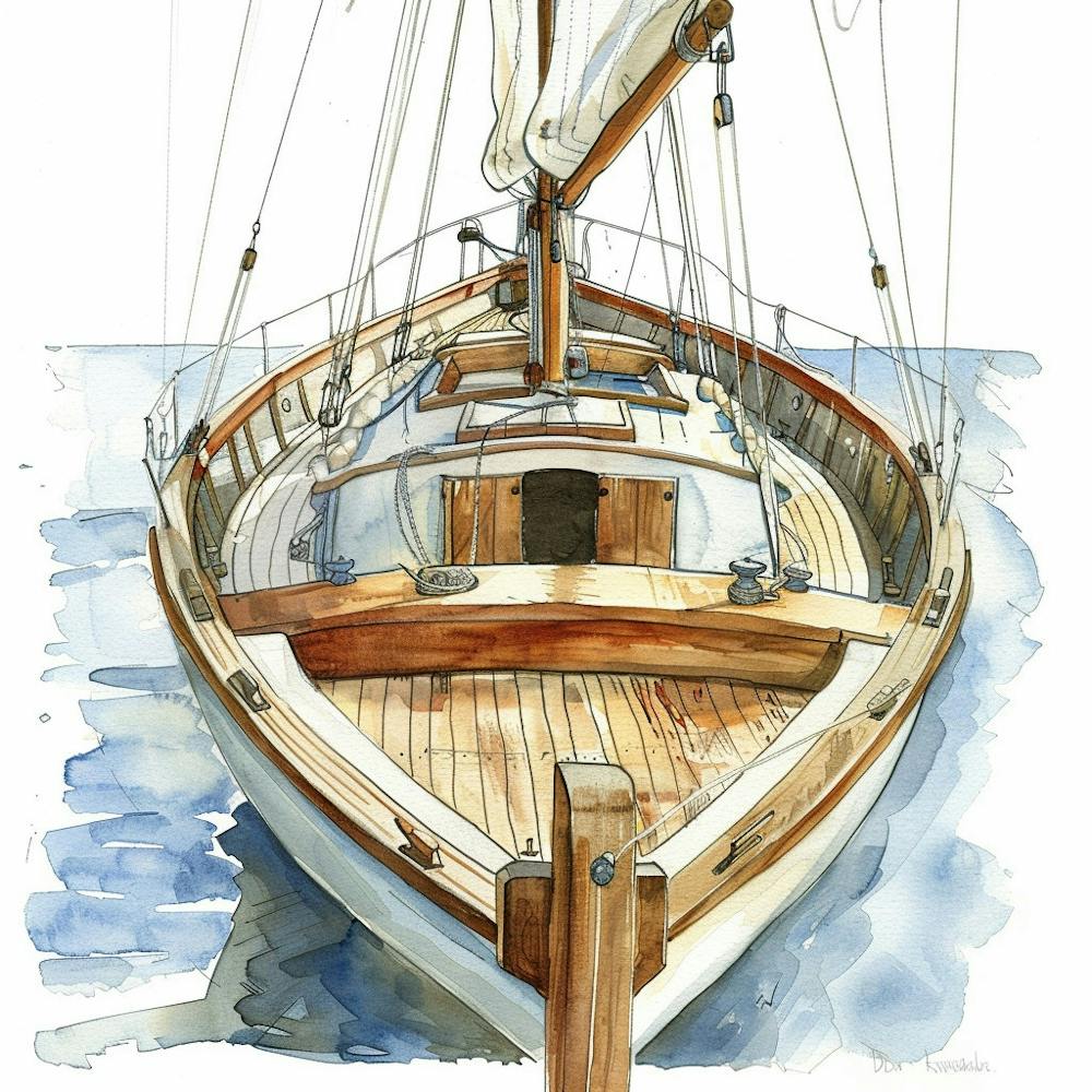 Sailboat Watercolor Painting
