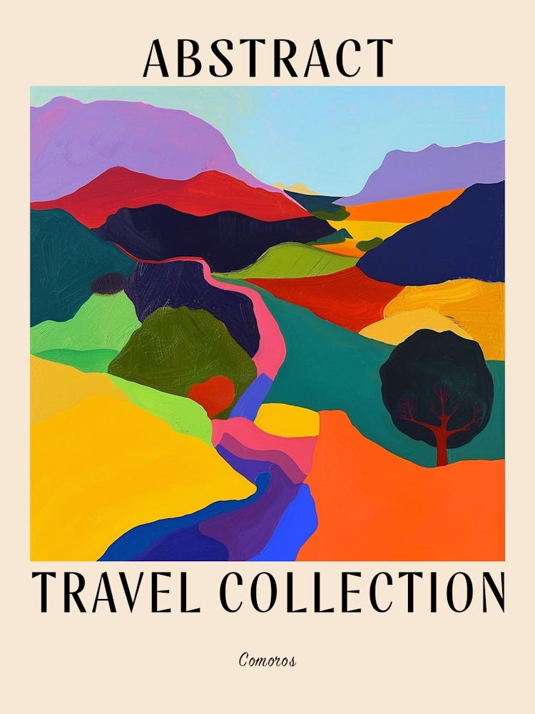 Abstract Travel Collection Poster Comoros 2