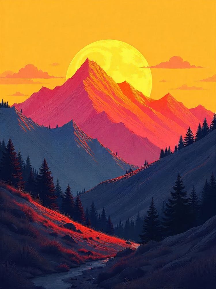 Sunset In The Mountains 74