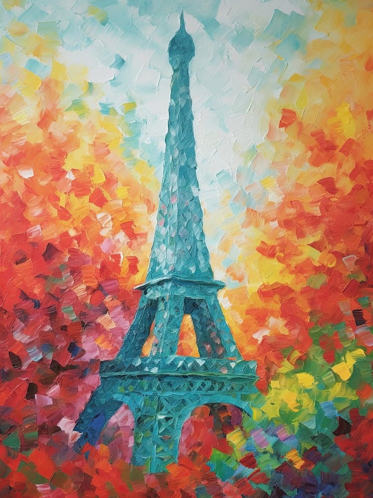 Eiffelturm Paris Frankreich David Hockney Stil 2