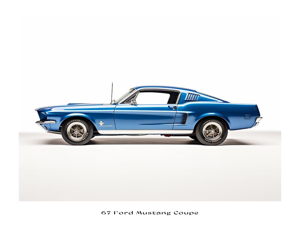 Toy Car 67 Ford Mustang Coupe Blue Poster