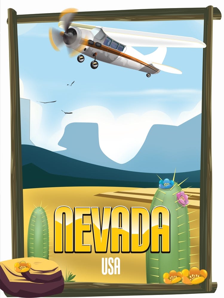 Nevada Postcard Travel poster