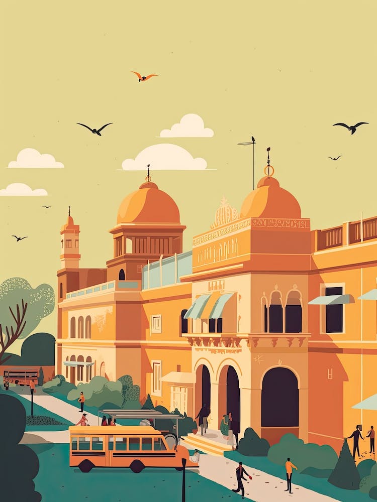Delhi India Travel Illustration 1
