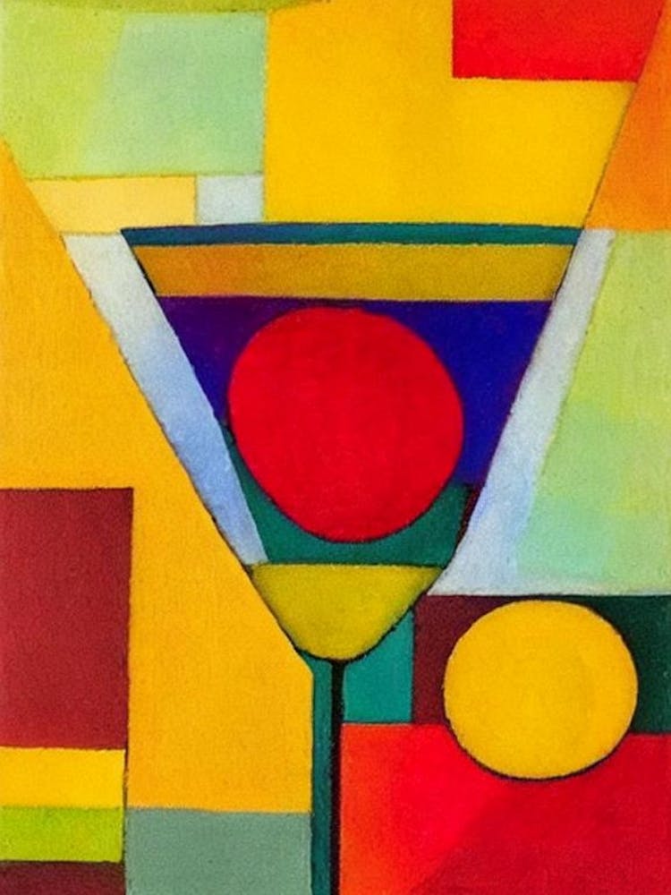 Lemon Drop Paul Klee Inspired Abstract 2 Cocktail Poster