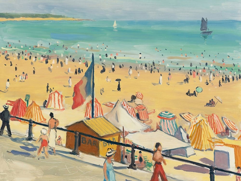 Day At The Beach, Colorful Vintage Summer Art