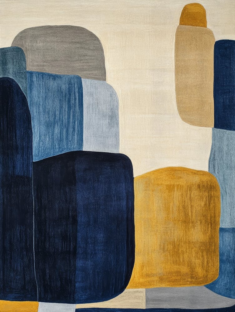 Peinture Abstraite Bleue Et Jaune 6