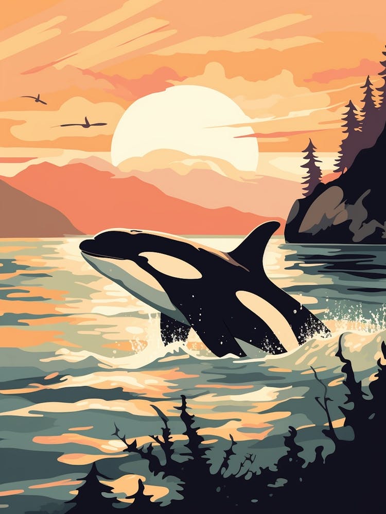 Orca Whale By Rocky Coastline5