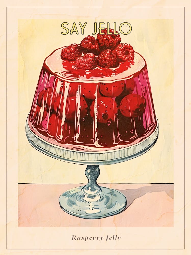Rasperry Jelly Retro Illustration Poster