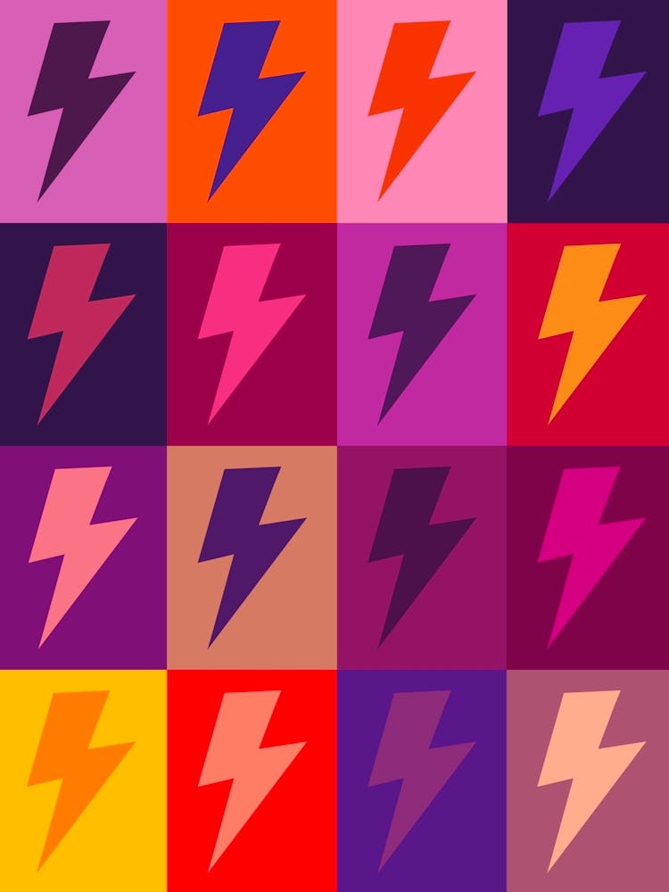 Lightning Bolts Pattern Checkerboard