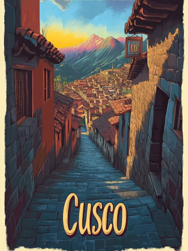 Aihrgdesign A Retro Travel Poster For Cusco Featuring The Anc C8ce6d25 2ade 43ca 97ac A0c34418a0a7 1