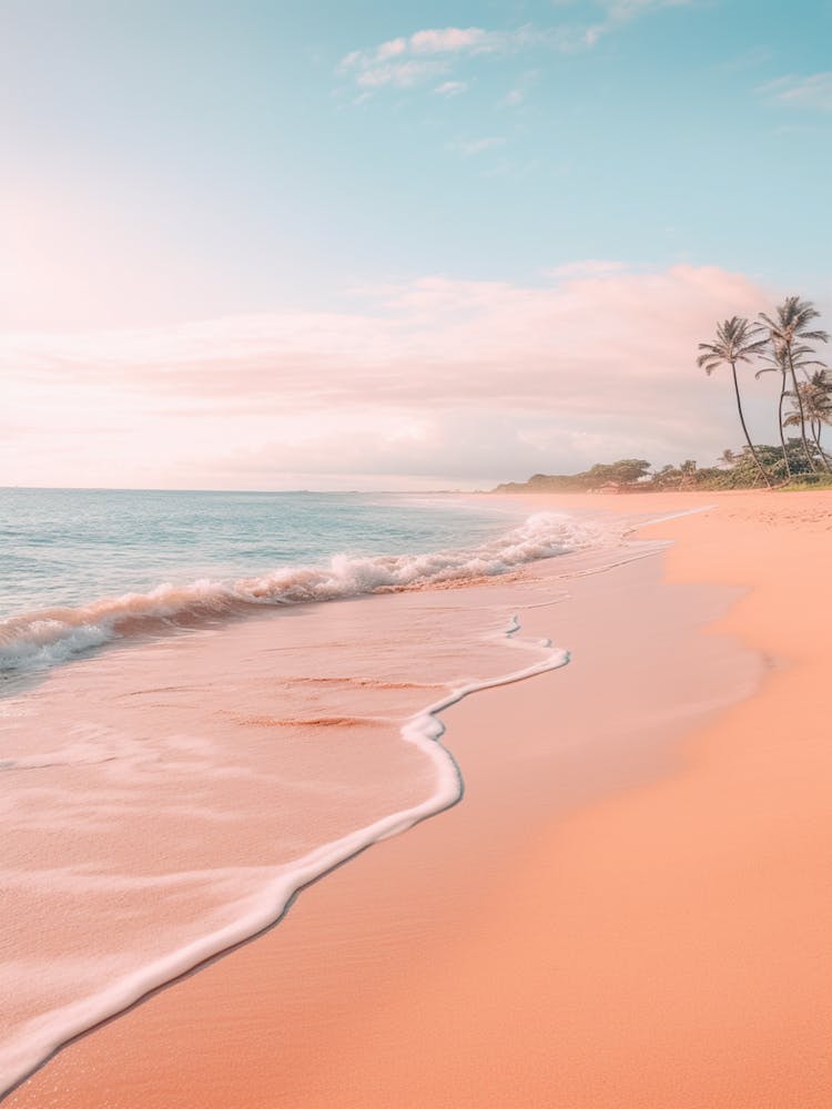 Kaanapali Beach Maui Hawaii Turquoise And Pink Tones 3