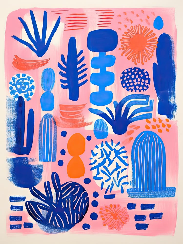 Majorelle Gardens Abstract Riso Style 7