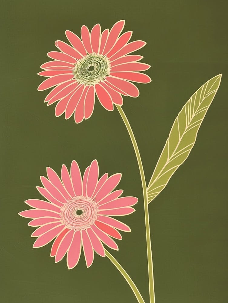Pink & Green Gerbera Daisy 3