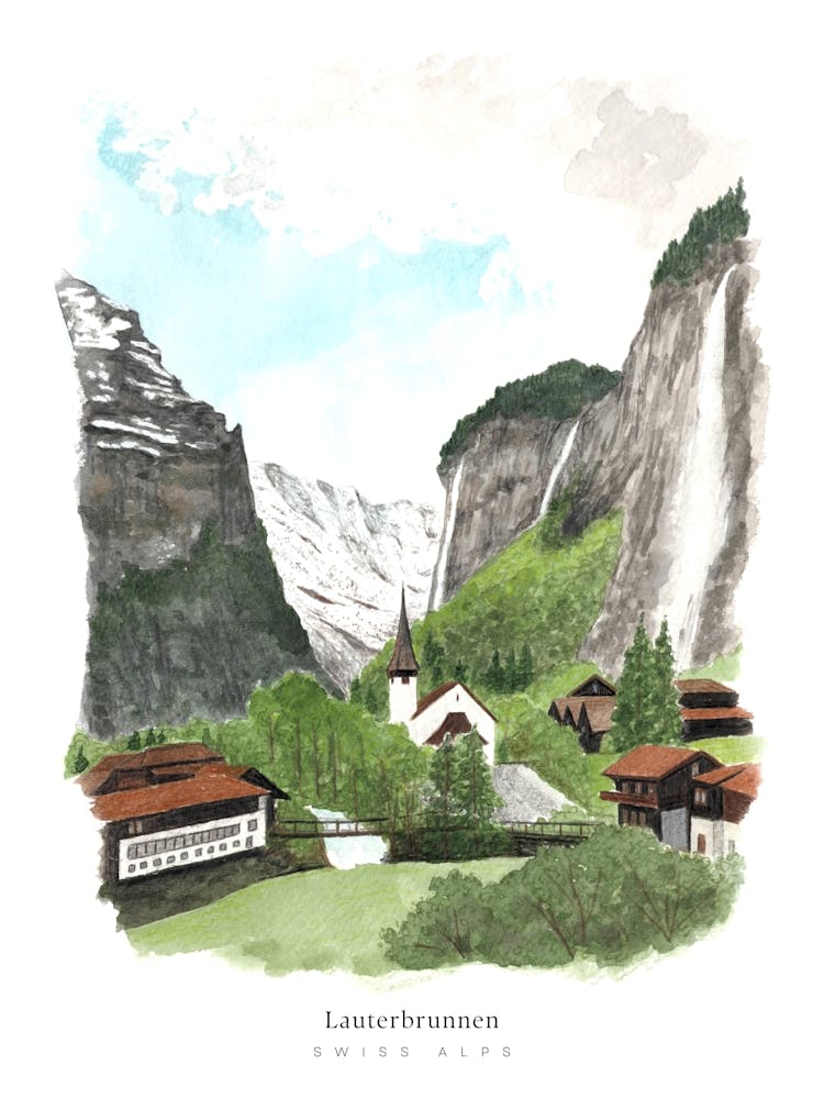 Swiss Alps Lauterbrunnen Switzerland