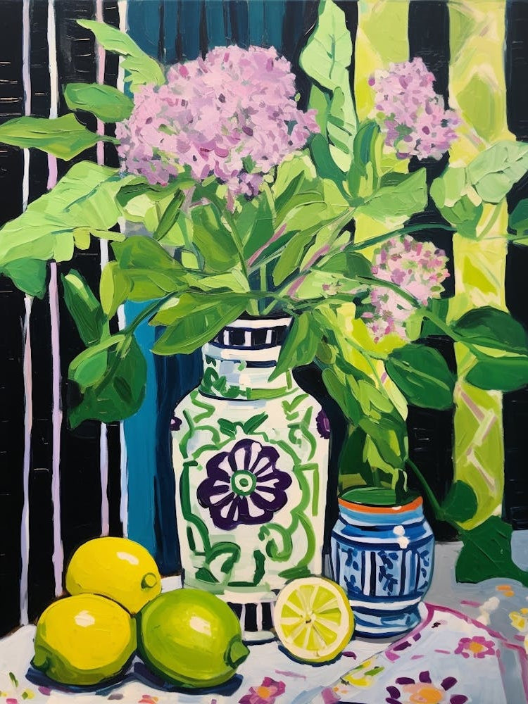 Flowers In A Vase Still Life Painting Lilac 2