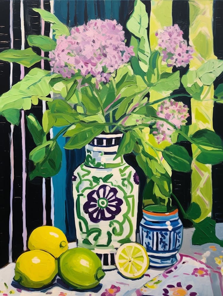 Flowers In A Vase Still Life Painting Lilac 2