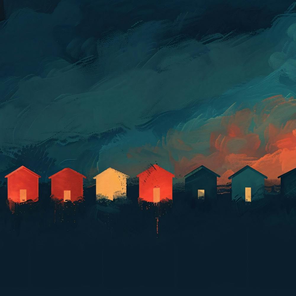 Houses At Sunset