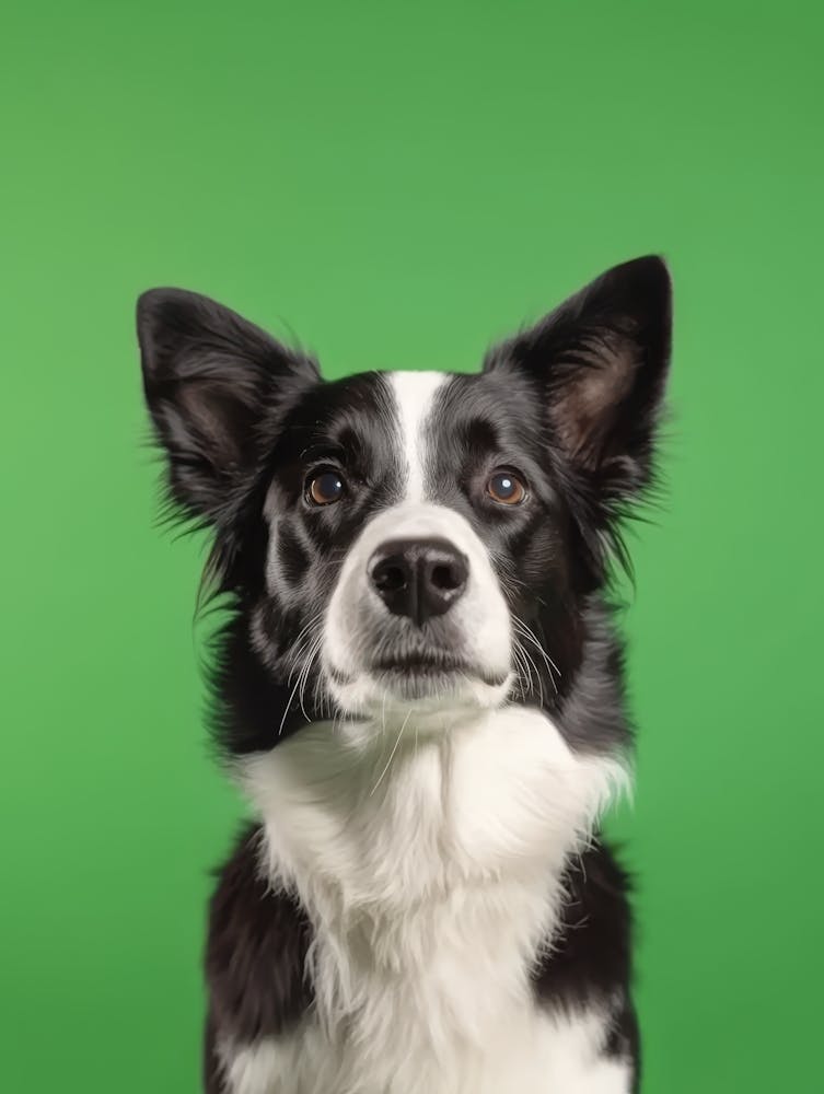 Border Collie. Generated AI. Wall