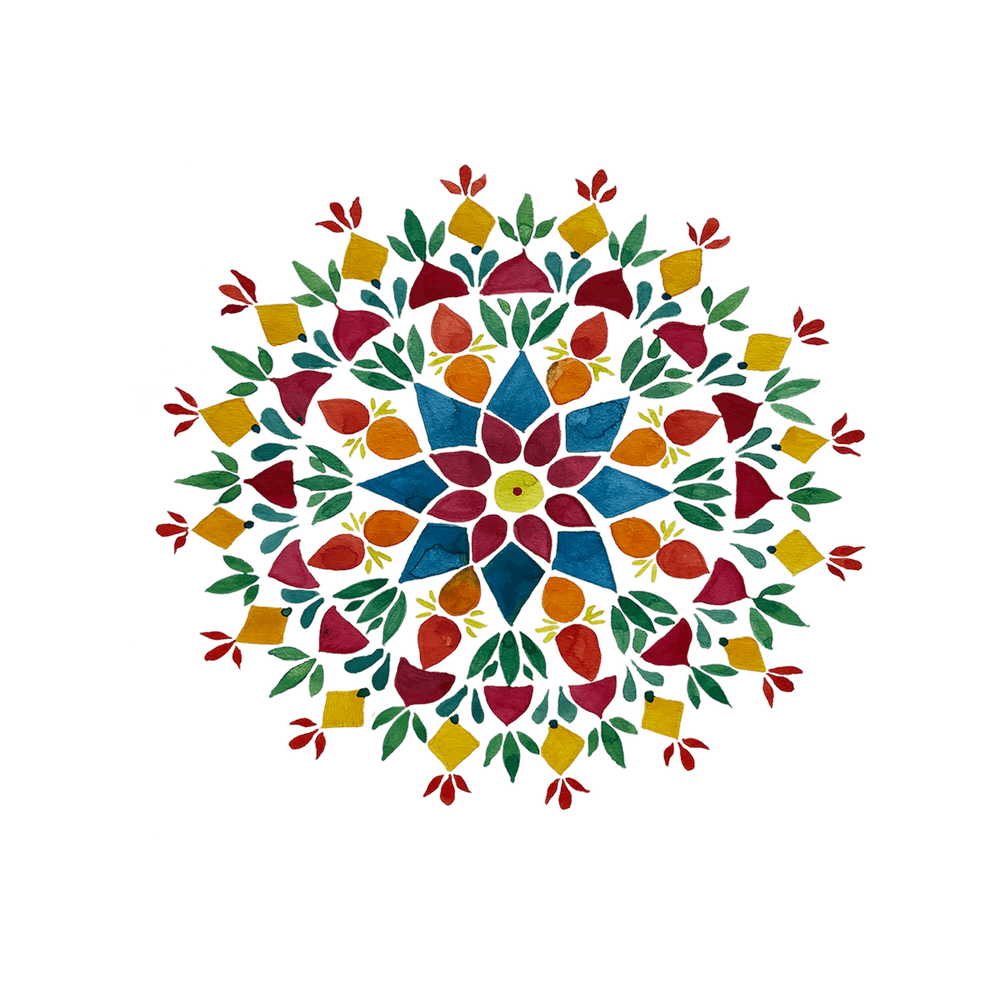 Aquarell Naturinspiriertes Mandala