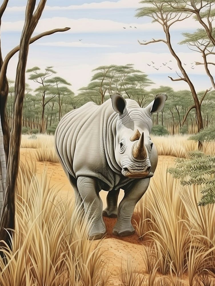 Nashorn in der Afrikanischen Savanne 2