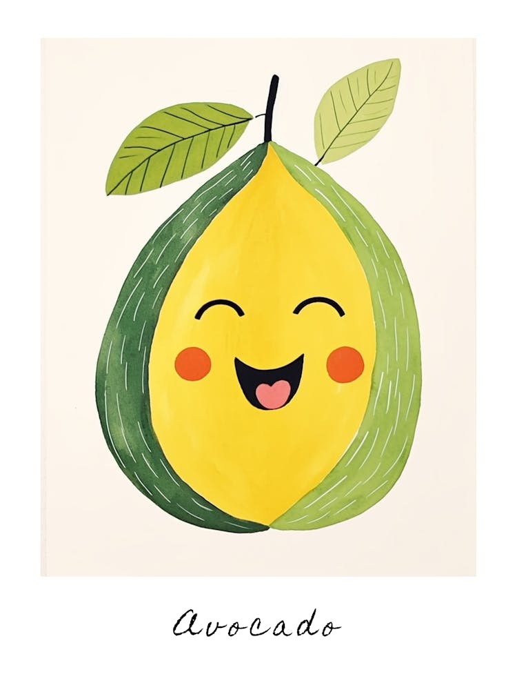 Friendly Kids Avocado Poster