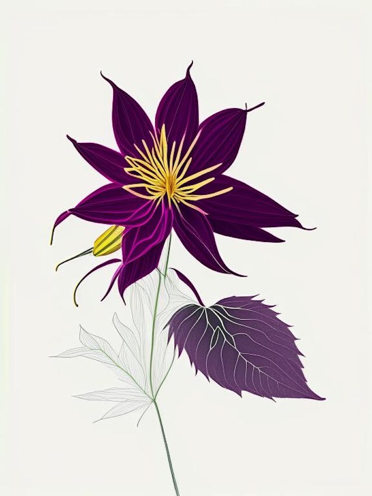 Dahlia Imperialis Floral Minimal Line Drawing 1 Flower