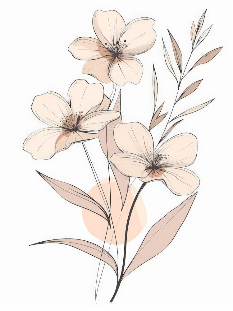 Flowers On A White Background 4