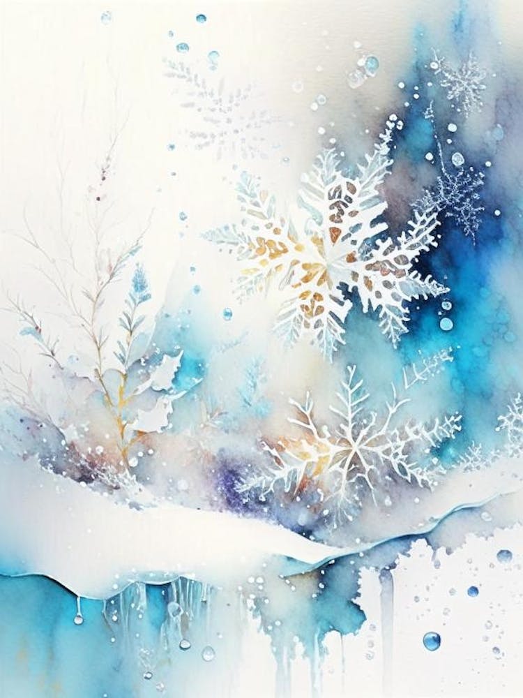 Water, Snowflakes, Storybook Watercolours 4