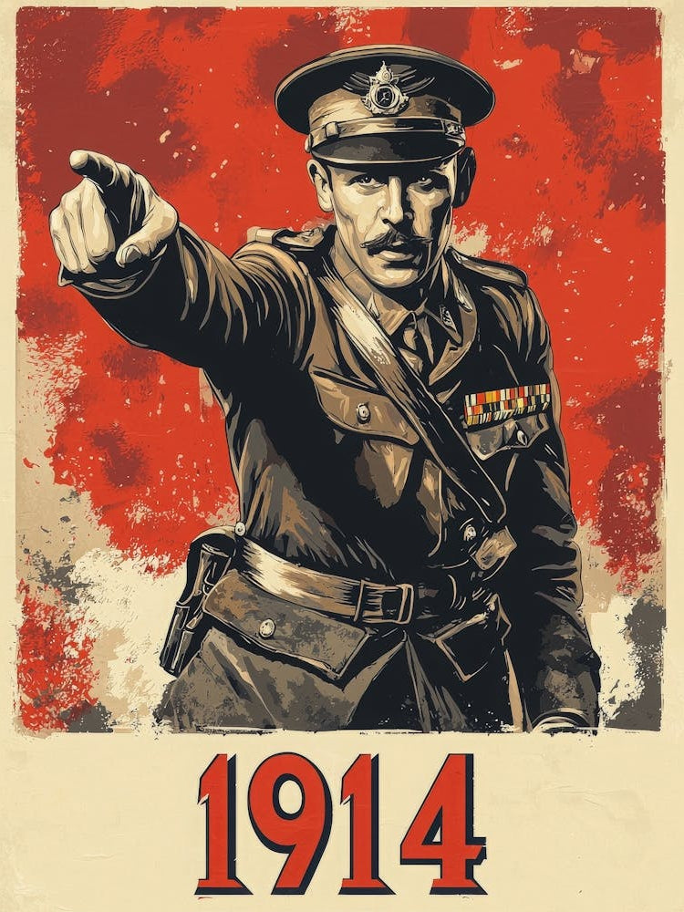 Aihrgdesign A Vintage Recruitment Poster From 1914 Featuring