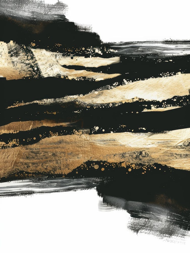 Abstract Black And Gold Painting 71