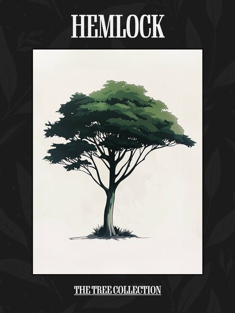 Hemlock Tree Pixel Illustration 3 Poster