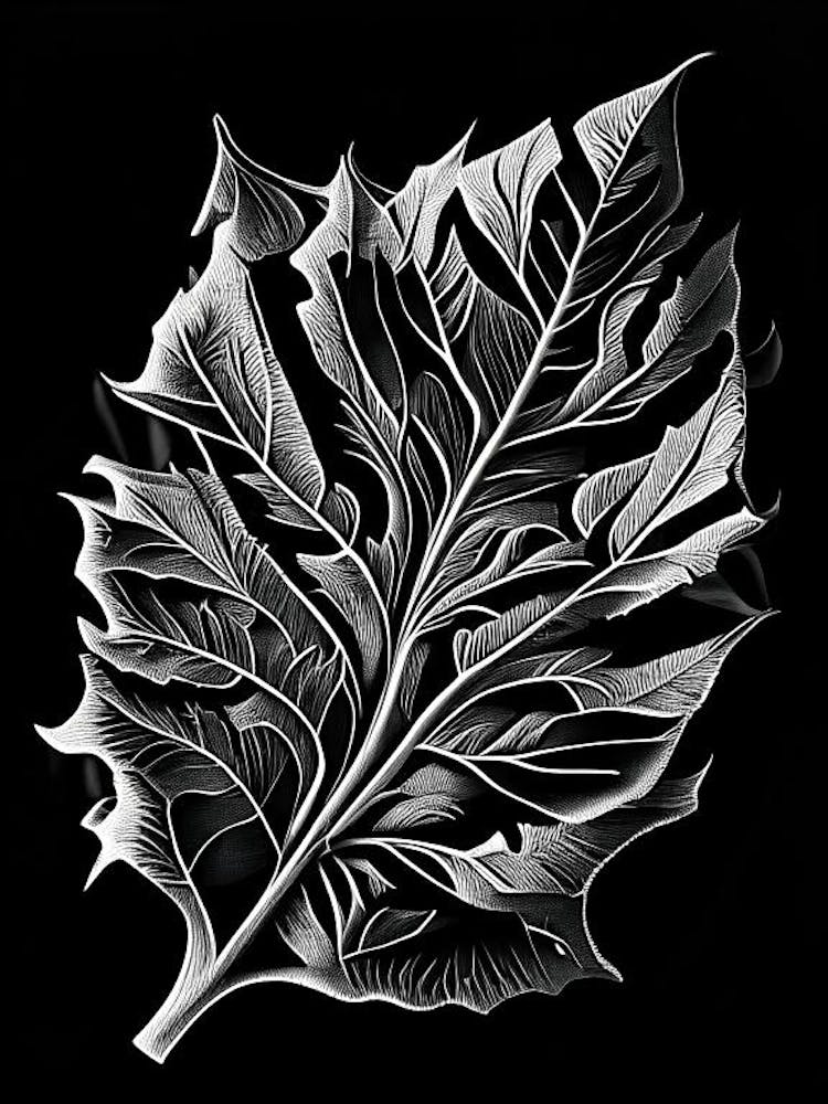Tobacco Leaf Linocut 1
