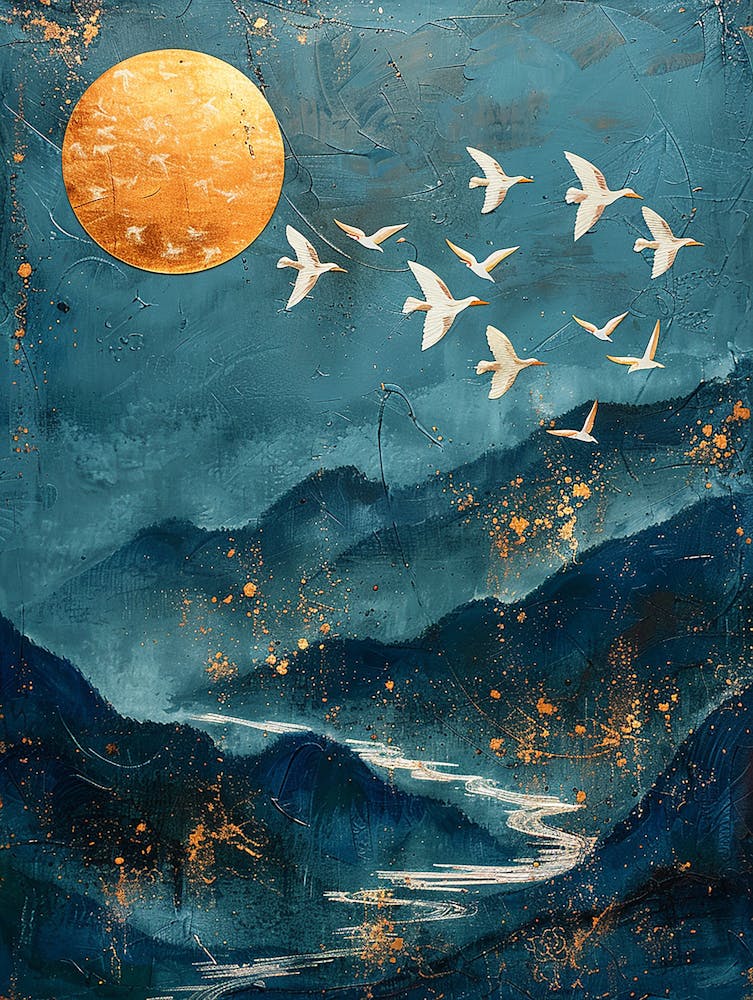 Moon And Birds 1