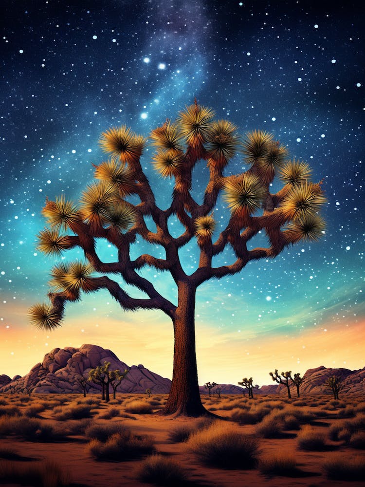 Joshua Tree With Starry Sky In Nat Viga Style (4)