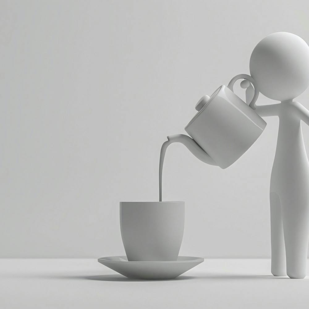 3d Character Pouring Tea