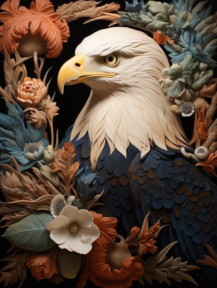 Dark And Moody Botanical Bald Eagle 1