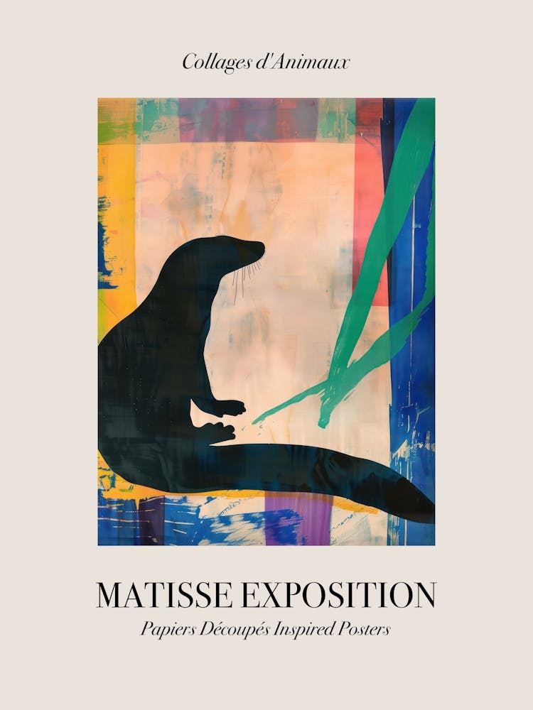 Otter 1 Matisse Inspired Exposition Animals Poster