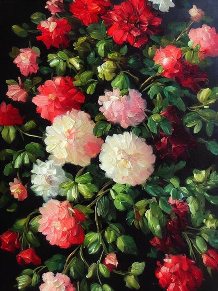 Stock Still Life Oil Painting Flower