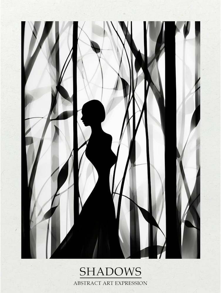 Shadows Abstract Black And White 2 Poster