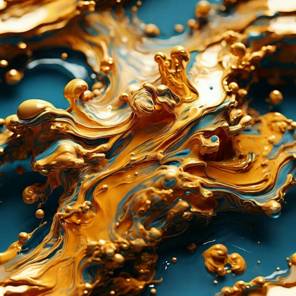 Abstract Gold Liquid Splash