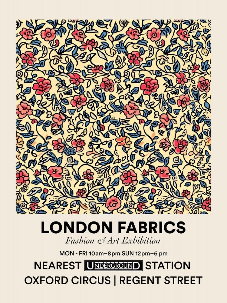 Poster Fern Frost Bloom London Fabrics Floral Pattern 4