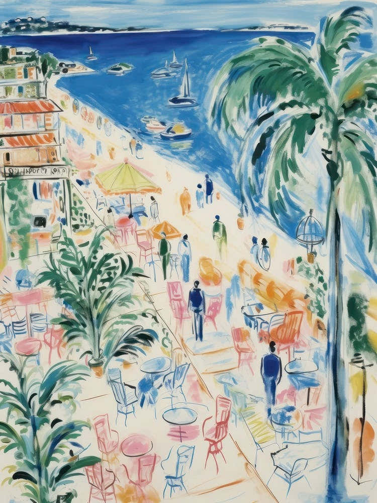 Gallipoli, Puglia   Italy Beach Club Lido Watercolour 4