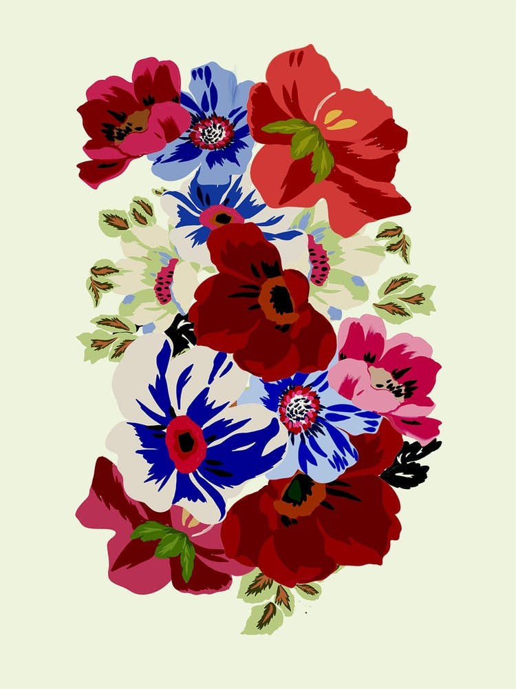 Flowers In A Vase "Royal Pansies"