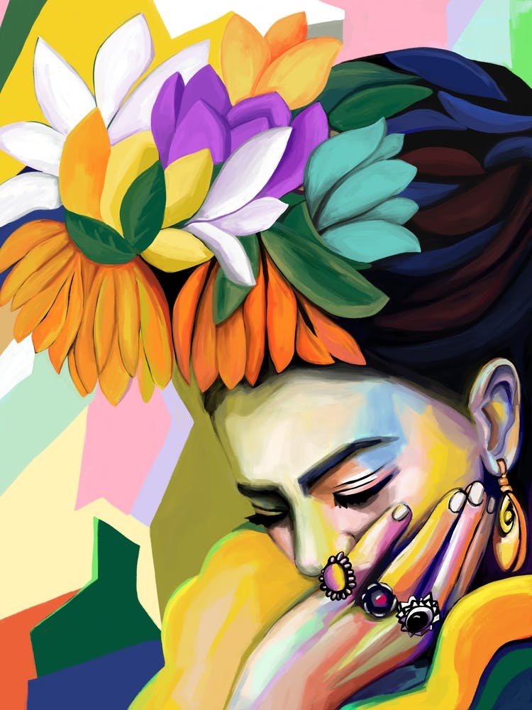 Mexican woman with flowers